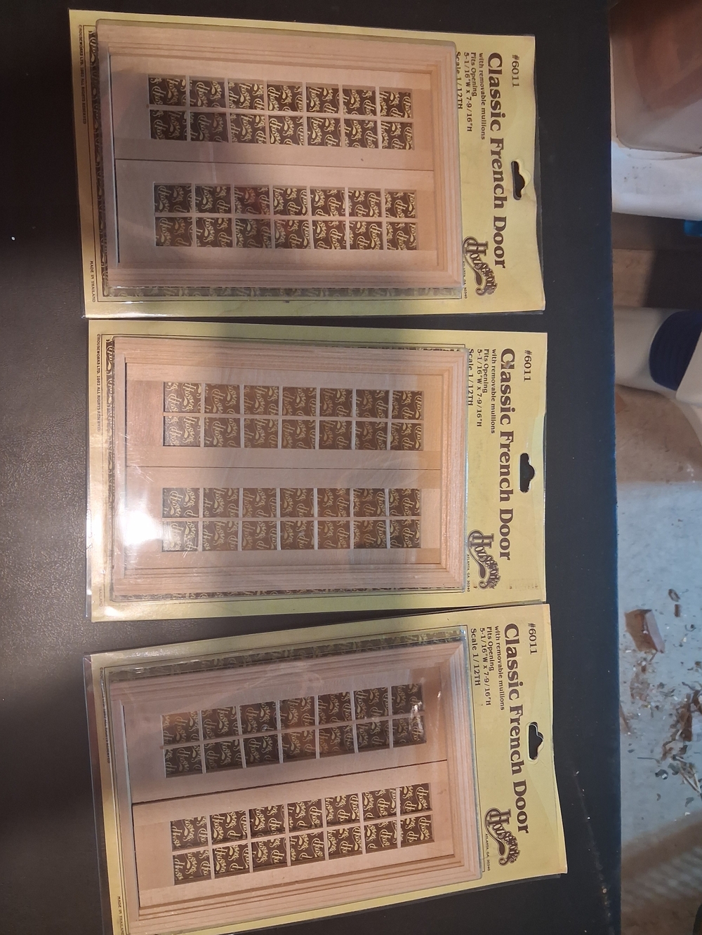 3 Houseworks French Doors 1:12 Scale #6011